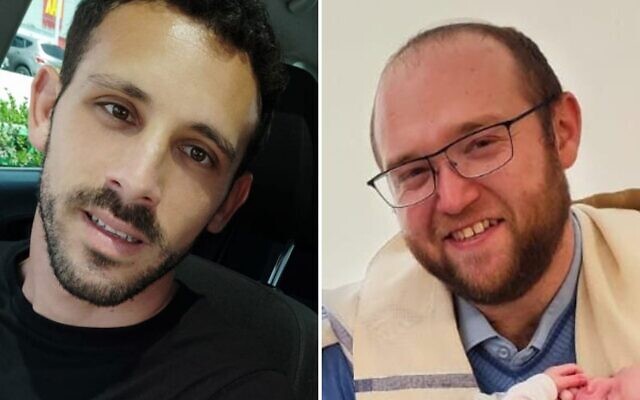 Le sergent chef (réserviste) Zechariah Pesach Haber, 32 ans, à droite, et le sergent-major (réserviste) Yair Katz, 34 ans, ont été tués à Gaza le 16 janvier 2024. (Crédit : Armée israélienne) Le sergent chef (réserviste) Zechariah Pesach Haber, 32 ans, à droite, et le sergent-major (réserviste) Yair Katz, 34 ans, ont été tués à Gaza le 16 janvier 2024. (Crédit : Armée israélienne)