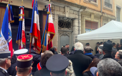 Commémoration de la rafle de la rue Sainte Catherine, le 11 février 2024 (Crédit : Alain Jakubowicz)