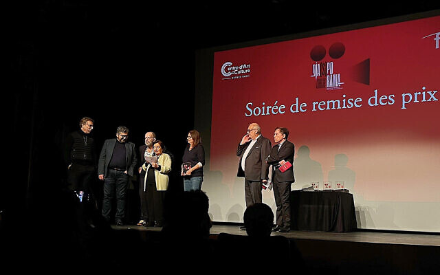 Le jury documentaire, à la 4e édition du festival Dia(s)porama, à Paris, organisée du 22 janvier au 5 février 2024. (Crédit : Rachel A. Silberman)