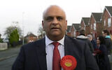 Azhar Ali, ancien candidat du Parti travailliste britannique. (Crédit : Capture d'écran/X ; utilisé conformément à l'article 27a de la loi sur le droit d'auteur)