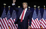 Le candidat républicain à l'élection présidentielle, l'ancien président Donald Trump, lors d'un meeting de campagne, à Rome, en Géorgie, le 9 mars 2024. (Crédit : Mike Stewart/AP Photo)