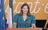 Séance de clôture #CamPuS22 de la présidente des Jeunes socialistes, Emma Rafowicz, le 27 aout 2022. (Crédit : Capture d’écran YouTube ; utilisée conformément à l'article 27a de la loi sur le droit d'auteur)