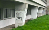 Une croix gammée taguée à l’université de Nantes, en mars 2024. (Crédit : @GiryJohan / X)