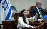 La députée Tally Gotliv lors d'un débat suivi d'un vote à la Knesset au sujet de la procédure d'impeachment du député Ofer Cassif, le 19 février 2024. (Yonatan Sindel/Flash90)