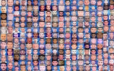 Ce composite photo publié par l'armée israélienne le 21 mars 2024 donne à voir quelques-uns des 358 terroristes  capturés par Tsahal à l'hôpital Shifa de la ville de Gaza. Au total, plus de 650 personnes soupçonnées de terrorisme ont été arrêtées. (Crédit : Armée israélienne)
