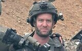 Major (réserviste) Amishar Ben David, tué lors des combats dans la bande de Gaza le 8 mars 2024. (Crédit : Armée israélienne)