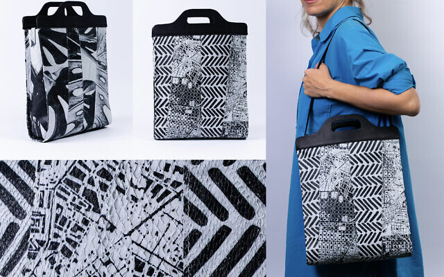 Dans le cadre d'un projet commun, Ori Topaz, un designer du Shenkar College, produit des sacs à main en cuir durable fabriqués à partir de peaux de saumon en utilisant la technologie d'impression numérique développée par Kornit Digital. (Crédit : Achikam Ben Yosef)