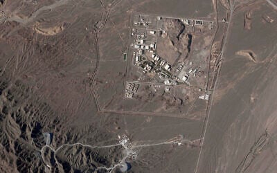 Cette photo satellite de Planet Labs PBC montrant le site nucléaire iranien de Natanz, le 14 avril 2023. (Crédit : Planet Labs PBC via AP)