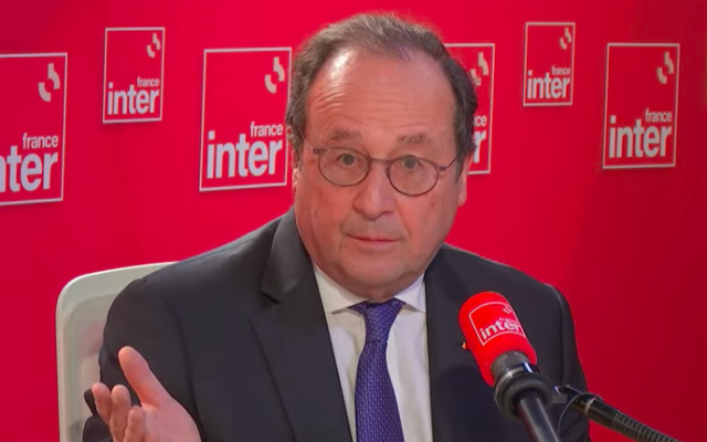 François Hollande au micro de France Inter, le 4 avril 2024. (Crédit : Capture d'écran YouTube)