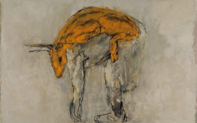 « Akeda », œuvre de Leeor Shtainer inspirée par ses deux nièces tuées lors de la rave dans le désert Supernova, le 7 octobre 2023, dans le cadre de l'exposition « Sept octobre », au Musée du peuple juif d'Anu (Autorisation)