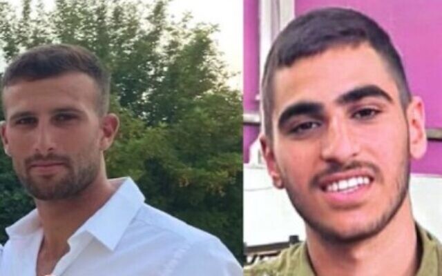 Le sergent de première classe (Rés.) Adar Gavriel, à gauche, et le sergent Yonatan Elias. (Crédit : Tsahal)