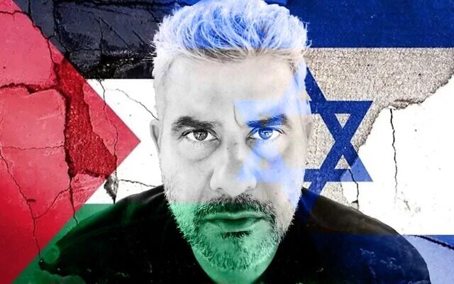 L'article de Mo Husseini sur la guerre opposant Israël et le Hamas a été très partagé sur les réseaux sociaux par les lecteurs juifs. En arrière-plan, une image tirée de la publication. (Autorisation : Mo Husseini/ via JTA)