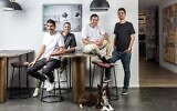 Les fondateurs de la cyber-licorne israélo-américaine Wiz, de gauche à droite : le vice-président produit Yinon Costica, le PDG Assaf Rappaport, le directeur technique Ami Luttwak et le vice-président R&D Roy Reznik. (Crédit : Avishag Shaar-Yashuv)