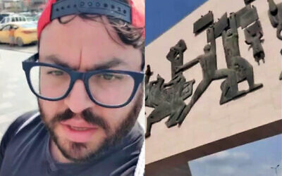 Le voyageur israélien ultra-orthodoxe Avi Gold, sur la Place Tahrir, à Bagdad. (Crédit : Capture d'écran Instagram ; utilisée conformément à l'article 27a de la loi sur le droit d'auteur)