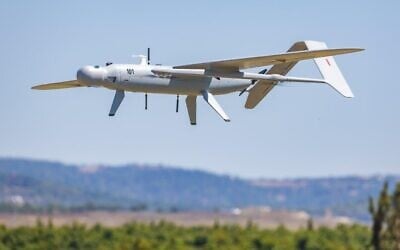Le nouveau drone Skylark 1 eVTOL, sur une photo non datée publiée le 12 septembre 2023. (Crédit : Elbit Systems) Le nouveau drone Skylark 1 eVTOL, sur une photo non datée publiée le 12 septembre 2023. (Crédit : Elbit Systems)