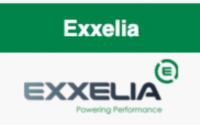 Le logo de l'entreprise Exxelia. (Crédit : Wikipedia Exxelia Groupe/ Travail personnel, CC BY-SA 4.0, https://commons.wikimedia.org/w/index.php?curid=111005863)