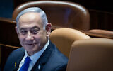Le Premier ministre Benjamin Netanyahu,  à la Knesset, à Jérusalem, le 27 mai 2024. (Crédit : Yonatan Sindel/Flash90)