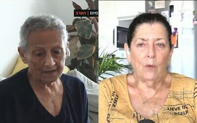 Montage - Tamar Metzger (à gauche) et Osnat Peri en interview, le 4 juin 2024. (Captures d'écran de Kan/Douzième chaîne : utilisées conformément à l'article 27a de la loi sur le droit d'auteur)