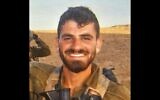 Le sergent de première classe Yonathan Chazor, tué alors qu'il combattait le Hamas dans le nord de la bande de Gaza le 7 novembre 2023. (Crédit : Armée israélienne)