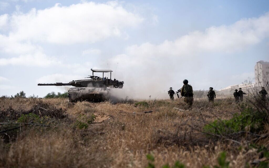 Des soldats de la 679e brigade blindée Yiftach interveinnent dans le centre de Gaza, en juin 2024 (Porte-parole de Tsahal) Des soldats de la 679e brigade blindée Yiftach interveinnent dans le centre de Gaza, en juin 2024 (Porte-parole de Tsahal)