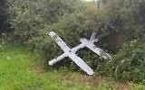 Un drone du Hezbollah près d'Akko, dans le nord d'Israël, le 20 février 2024. (Capture d'écran : X)