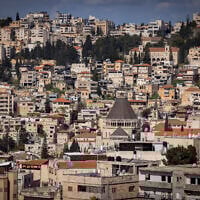Une vue de la ville de Nazareth au nord d'Israël, le 25 mars 2024. (Crédit : Nati Shohat/Flash90)