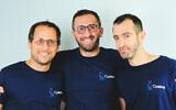 Les fondateurs de la startup israélienne Cyabra (de gauche à droite) : Yossef Daar, Dan Brahmy et Ido Shraga, (Crédit : Autorisation)