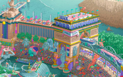 L’affiche officielle des Jeux olympiques et paralympiques de Paris 2024, par l’illustrateur Ugo Gattoni. (Crédit : UGO GATTONI / PARIS 2024)