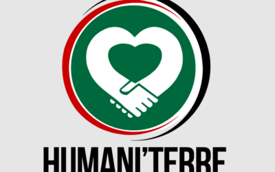 Logo de l'association soupçonné de financer le groupe terroriste palestinien du Hamas Humani'Terre, basée à La Courneuve, en Seine-Saint-Denis. (Crédit : Autorisation)