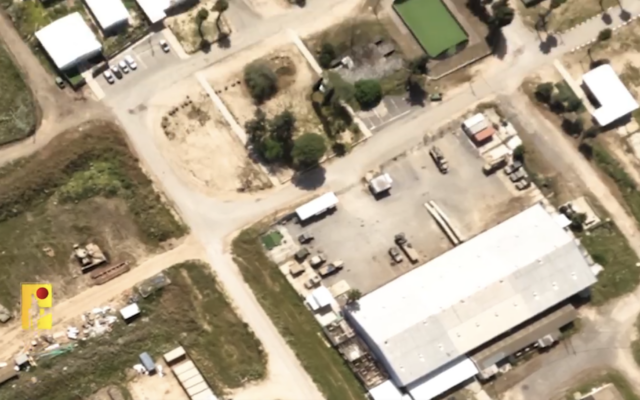 Capture d'écran d'un drone du Hezbollah survolant des bases et des sites militaires sur le plateau du Golan, diffusée le 9 juillet 2024. (Autorisation) Capture d'écran d'un drone du Hezbollah survolant des bases et des sites militaires sur le plateau du Golan, diffusée le 9 juillet 2024. (Autorisation)