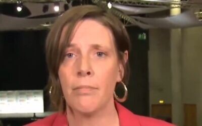 La députée Jess Phillips s'exprime devant les caméras de LBC après avoir remporté son siège à Birmingham au cours des élections britanniques, le 5 juillet 2024. (Capture d'écran :  Twitter, used in accordance with Clause 27a of the Copyright Law)