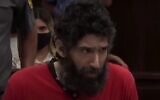 Gil Pereg pendant son procès pour meurtre en Argentine, en 2020. (Capture d'écran : YouTube ; used in accordance with Clause 27a of the Copyright Law)