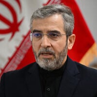 Le ministre iranien des Affaires étrangères par intérim, Ali Bagheri, à Djeddah, en Arabie saoudite, le 8 août 2024. (Crédit : Amer Hilabi/AFP)