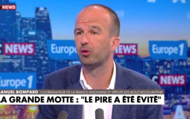 Manuel Bompard, invité sur CNews, le 28 août 2024. (Capture d'écran Dailymotion, utilisée conformément à l'article 27a de la loi sur le droit d'auteur)