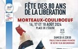 Affiche de la cérémonie du 80e anniversaire de la libération de la commune Morteaux-Couliboeuf, dans le Calvados. (Crédit : Mairie de Morteaux-Couliboeuf)