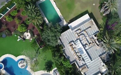 Résidence privée du Premier ministre Benjamin Netanyahu à Césarée. (Capture d'écran/Kan public broadcaster)