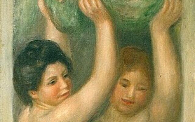 Les Cariatides, d'Auguste Renoir, peint en 1909. (Crédit : domaine public / CC BY-SA 4.0)
