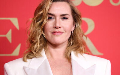 L'actrice britannique Kate Winslet arrive à la première de "The Regime" de HBO au Musée d'histoire naturelle, le 26 février 2024, à New York. (Crédit : Charly TRIBALLEAU / AFP)