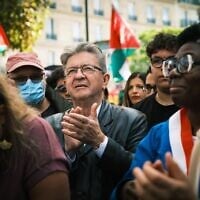 Jean-Luc Mélenchon lors d'une manifestation pro-palestinienne, le 8 septembre 2024 à Paris. (Crédit : X/@JLMelenchon)