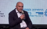 L'ambassadeur de France en Israël, Frédéric Journès, s'exprimant lors de la Conférence de Haaretz sur la diplomatie et la sécurité nationale, le 20 septembre 2024. (Capture d'écran/Youtube ; utilisée conformément à l'article 27a de la loi sur le droit d'auteur)