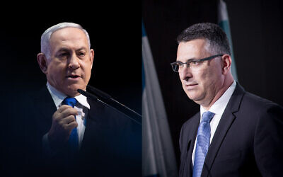 Le Premier ministre Benjamin Netanyahu, à gauche, et le député du Likud Gideon Sa'ar, à droite. (Crédit : Flash90)