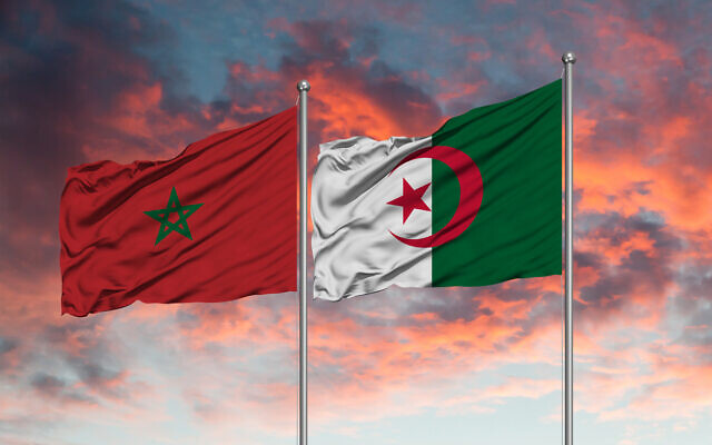 Drapeau du Maroc et de l'Algérie. (Crédit :  issam elhafti via iStock)