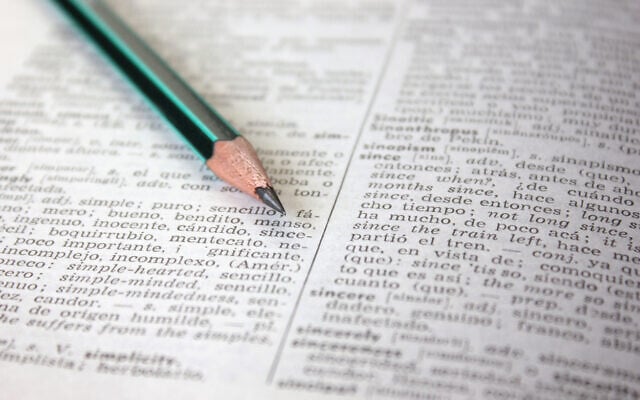 Illustration : Une page d'un dictionnaire anglais-espagnol. (Crédit : FlaviaMorlachetti via iStock)