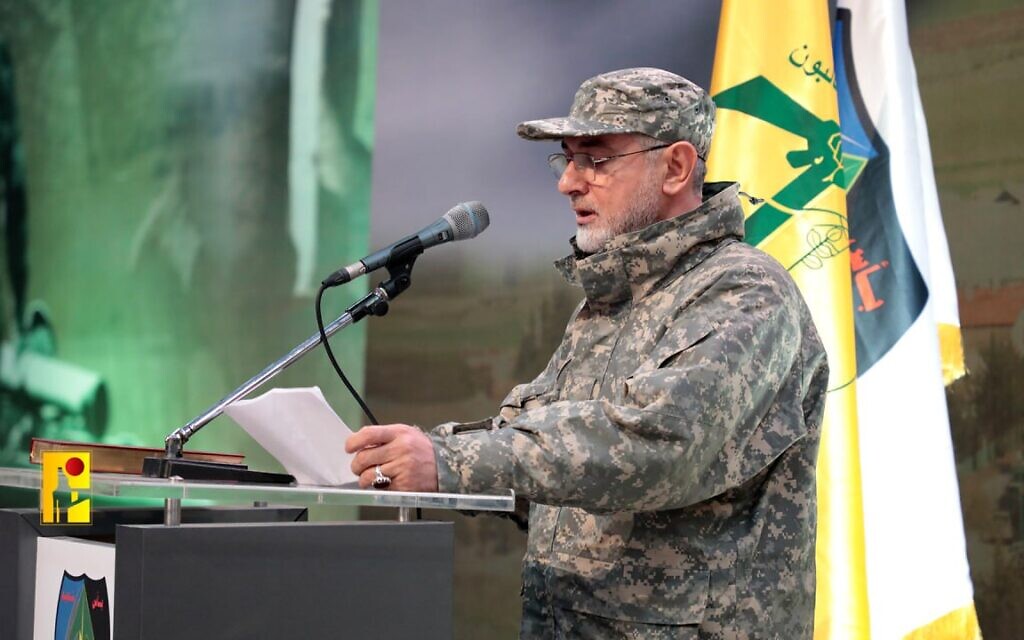 Ibrahim Aqil, commandant du Hezbollah, sur une photo non datée diffusée par le groupe terroriste, le 21 septembre 2024. (Crédit : Service de presse du Hezbollah)