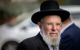 Le rabbin Kalman Ber assistant au vote pour l'élection du nouveau Grand Rabbin ashkénaze, au siège du Grand Rabbinat, à Jérusalem, le 31 octobre 2024. (Crédit : Chaïm Goldberg/Flash90)