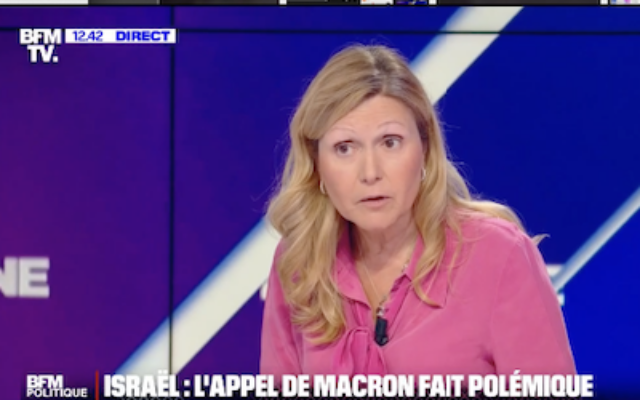 La présidente de l'Assemblée nationale, Yaël Braun-Pivet, invitée de BFM Politique, le 6 octobre 2024. (Crédit : Capture d’écran/BFMTV ; utilisée conformément à l'article 27a de la loi sur le droit d'auteur)