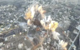 L'explosion massive effectuée par l’armée israélienne qui a déclenché des alertes au tremblement de terre dans le nord d'Israël le 26 octobre 2024. (Crédit : Capture d’écran X/YNet ; utilisée conformément à l'article 27a de la loi sur le droit d'auteur)