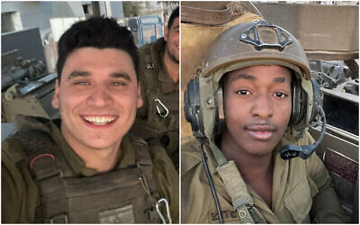 Le sergent-chef Ofir Berkovich (à gauche) et le sergent Elishai Young, tués lors de combats dans le nord de la bande de Gaza, le 19 octobre 2024. (Crédit : Armée israélienne)