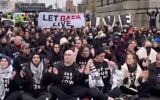 Illustration : Des manifestants d'extrême gauche ont fermé le pont de Manhattan lors d'une manifestation appelant à un cessez-le-feu à Gaza le 26 novembre 2023. (Capture d'écran/X)