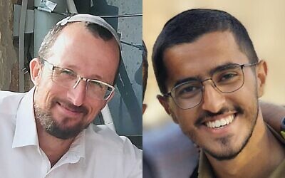 Le sergent-major (Rés.) Shaul Moyal (à gauche) et le sergent-chef Malachi Yehuda Harari. (Crédit : Armée israélienne)